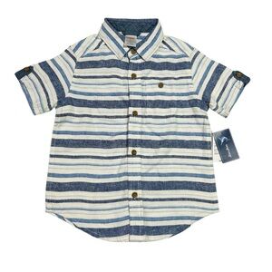 Gymboree Blue and White Striped Button Down Shirt